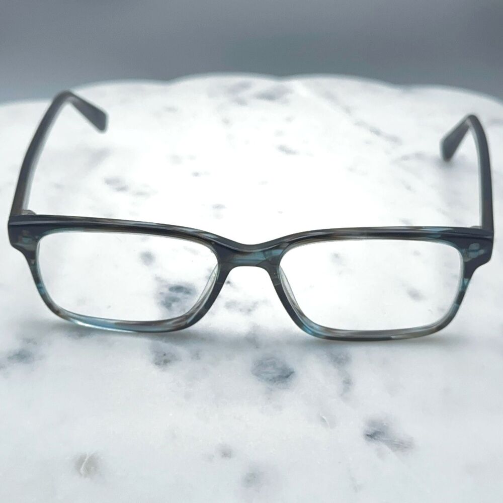 Warby Parker THEO 141 Blue Brown Eyeglasses Rectangular Frames Only 51-16-145